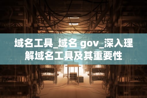 域名工具_域名 gov_深入理解域名工具及其重要性