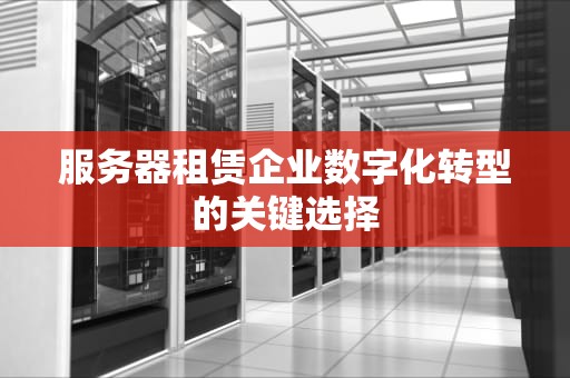 服务器租赁企业数字化转型的关键选择
