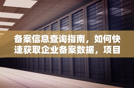 备案信息查询指南，如何快速获取企业备案数据，项目备案信息查询