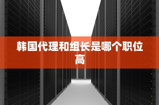 韩国代理和组长是哪个职位高