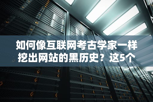 如何像互联网考古学家一样挖出网站的黑历史？这5个神器让你秒变网络福尔摩斯