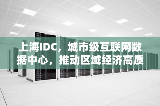 上海IDC，城市级互联网数据中心，推动区域经济高质量发展，上海idc概念龙头股