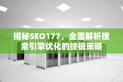 揭秘SEO177，全面解析搜索引擎优化的终极策略