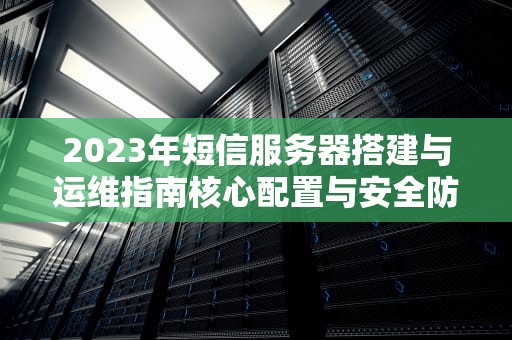 2023年短信服务器搭建与运维指南核心配置与安全防护策略