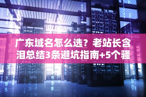 广东域名怎么选？老站长含泪总结3条避坑指南+5个骚操作