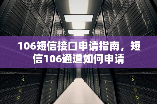 106短信接口申请指南，短信106通道如何申请