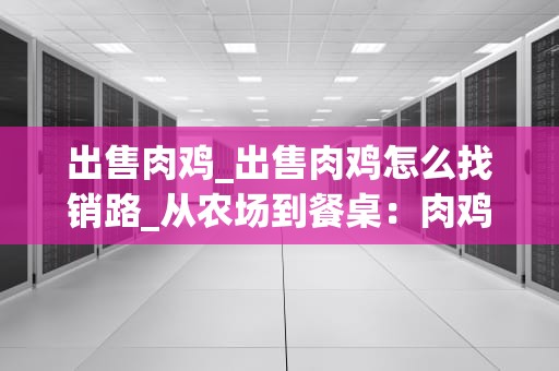 出售肉鸡_出售肉鸡怎么找销路_从农场到餐桌：肉鸡的旅程