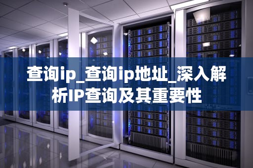 查询ip_查询ip地址_深入解析IP查询及其重要性