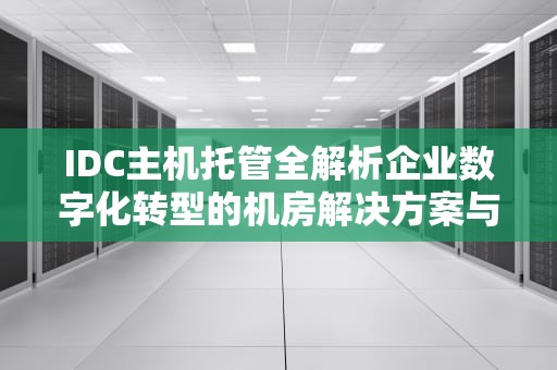 IDC主机托管全解析企业数字化转型的机房解决方案与选型指南