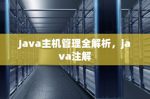 Java主机管理全解析，java注解