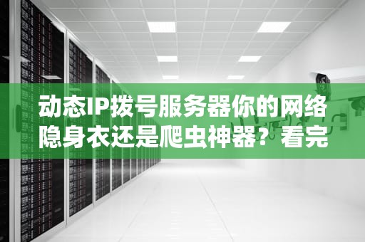动态IP拨号服务器你的网络隐身衣还是爬虫神器？看完这篇就通透了！