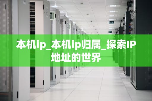 本机ip_本机ip归属_探索IP地址的世界