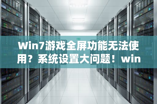 Win7游戏全屏功能无法使用？系统设置大问题！win7游戏不能全屏怎么回事