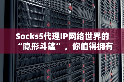 Socks5代理IP网络世界的“隐形斗篷”，你值得拥有！