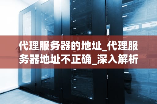 代理服务器的地址_代理服务器地址不正确_深入解析代理服务器的地址及其重要性