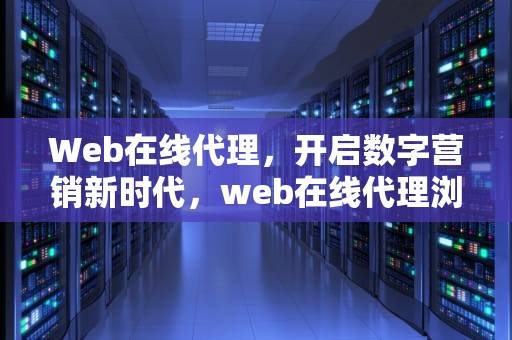 Web在线代理，开启数字营销新时代，web在线代理浏览器