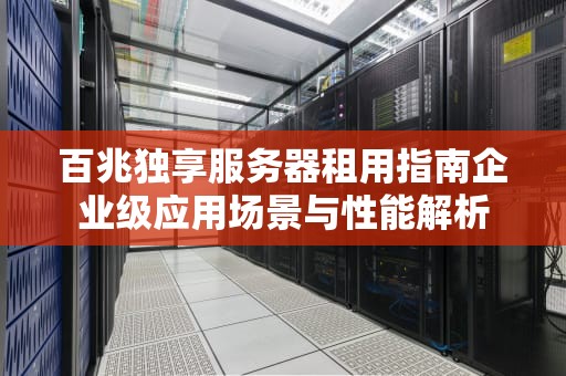 百兆独享服务器租用指南企业级应用场景与性能解析