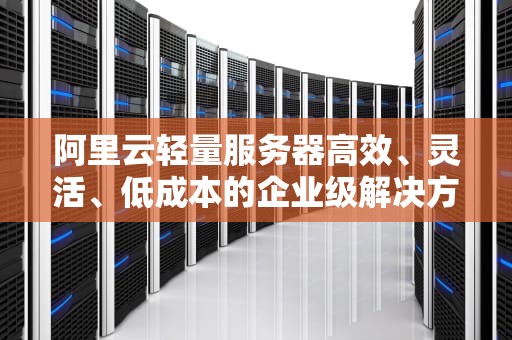 阿里云轻量服务器高效、灵活、低成本的企业级解决方案
