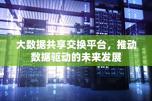 大数据共享交换平台，推动数据驱动的未来发展