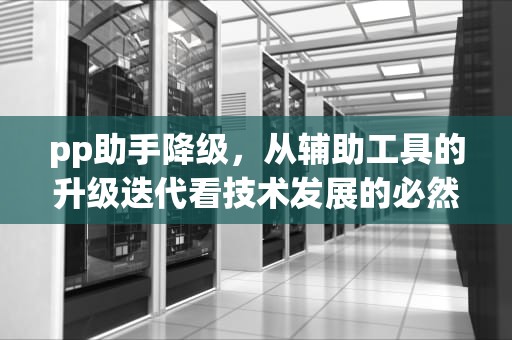 pp助手降级，从辅助工具的升级迭代看技术发展的必然性