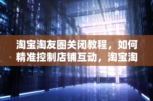 淘宝淘友圈关闭教程，如何精准控制店铺互动，淘宝淘友圈在哪里关闭