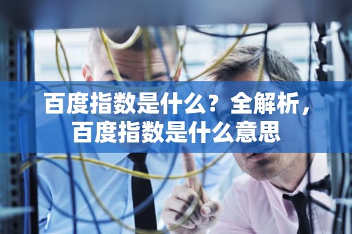 百度指数是什么？全解析，百度指数是什么意思