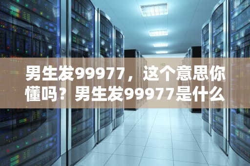 男生发99977，这个意思你懂吗？男生发99977是什么意思