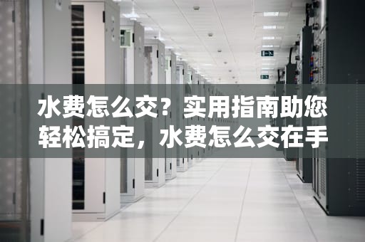 水费怎么交？实用指南助您轻松搞定，水费怎么交在手机上缴费