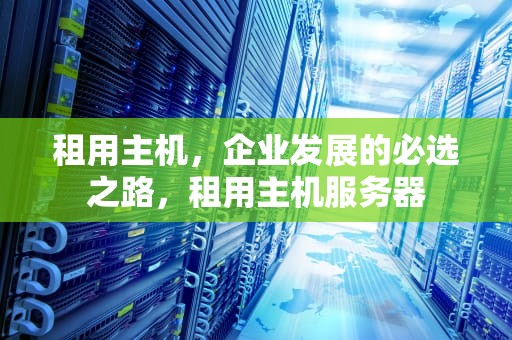 租用主机，企业发展的必选之路，租用主机服务器