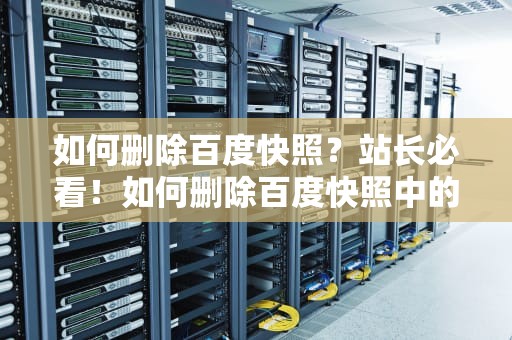 如何删除百度快照？站长必看！如何删除百度快照中的相关个人信息
