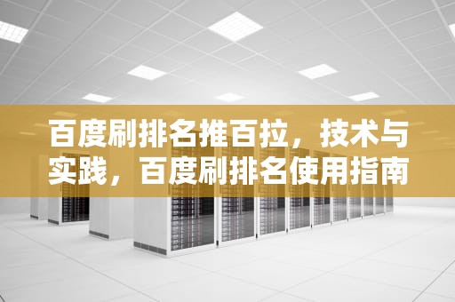 百度刷排名推百拉，技术与实践，百度刷排名使用指南
