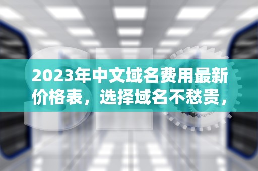 2023年中文域名费用最新价格表，选择域名不愁贵，中文域名费用多少钱一年