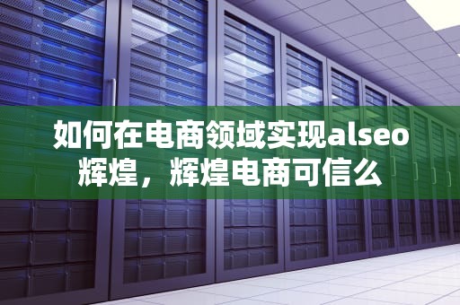 如何在电商领域实现alseo辉煌，辉煌电商可信么