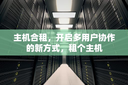 主机合租，开启多用户协作的新方式，租个主机