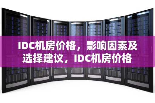 IDC机房价格，影响因素及选择建议，IDC机房价格