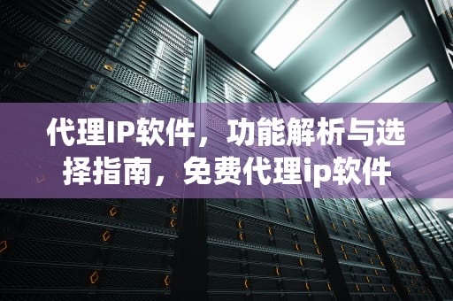 代理IP软件，功能解析与选择指南，免费代理ip软件