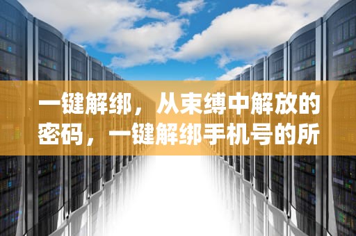 一键解绑，从束缚中解放的密码，一键解绑手机号的所有app