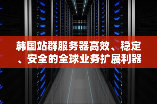 韩国站群服务器高效、稳定、安全的全球业务扩展利器
