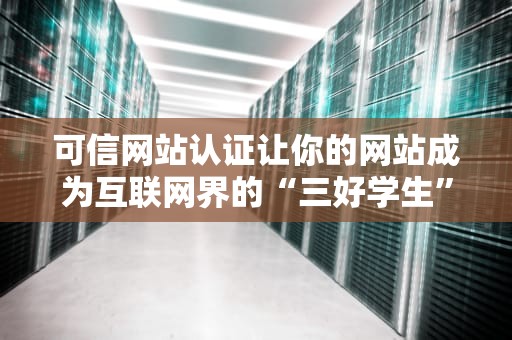 可信网站认证让你的网站成为互联网界的“三好学生”
