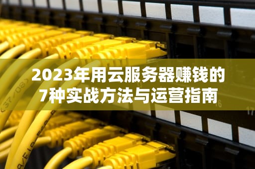 2023年用云服务器赚钱的7种实战方法与运营指南