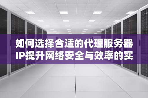 如何选择合适的代理服务器IP提升网络安全与效率的实用指南