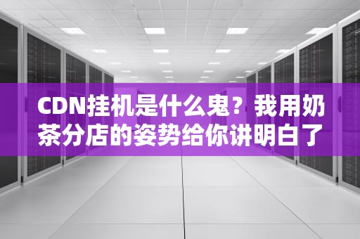 CDN挂机是什么鬼？我用奶茶分店的姿势给你讲明白了！
