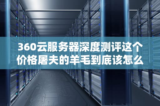 360云服务器深度测评这个价格屠夫的羊毛到底该怎么薅？