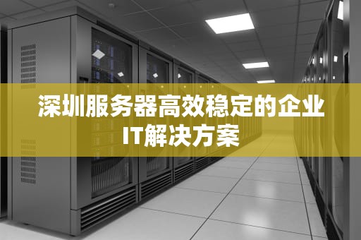 深圳服务器高效稳定的企业IT解决方案