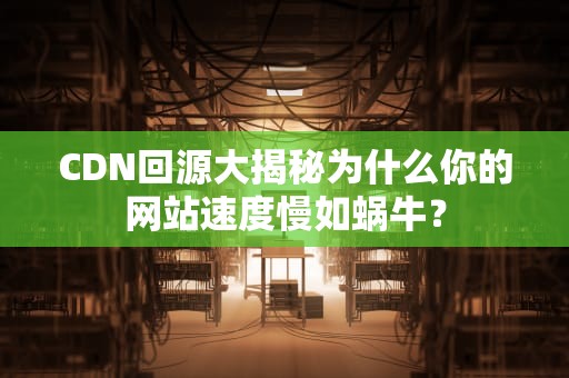 CDN回源大揭秘为什么你的网站速度慢如蜗牛？
