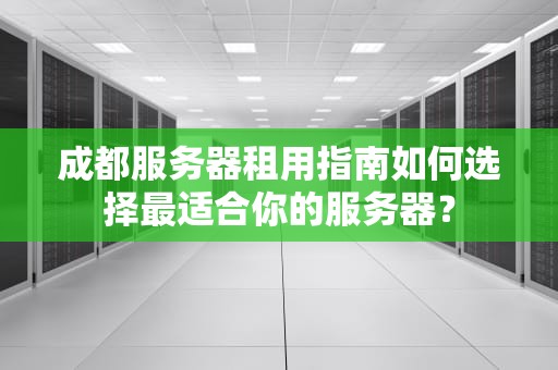 成都服务器租用指南如何选择最适合你的服务器？