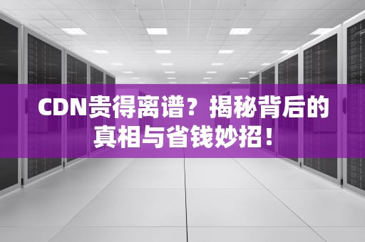 CDN贵得离谱？揭秘背后的真相与省钱妙招！