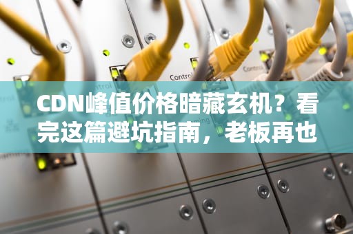 CDN峰值价格暗藏玄机？看完这篇避坑指南，老板再也不用担心天价账单了！