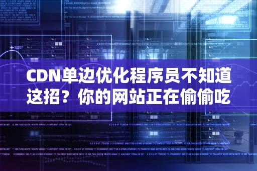 CDN单边优化程序员不知道这招？你的网站正在偷偷吃灰！