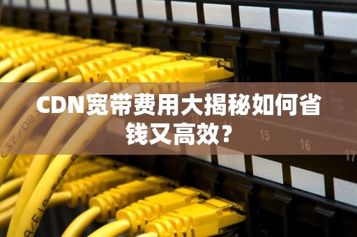 CDN宽带费用大揭秘如何省钱又高效？